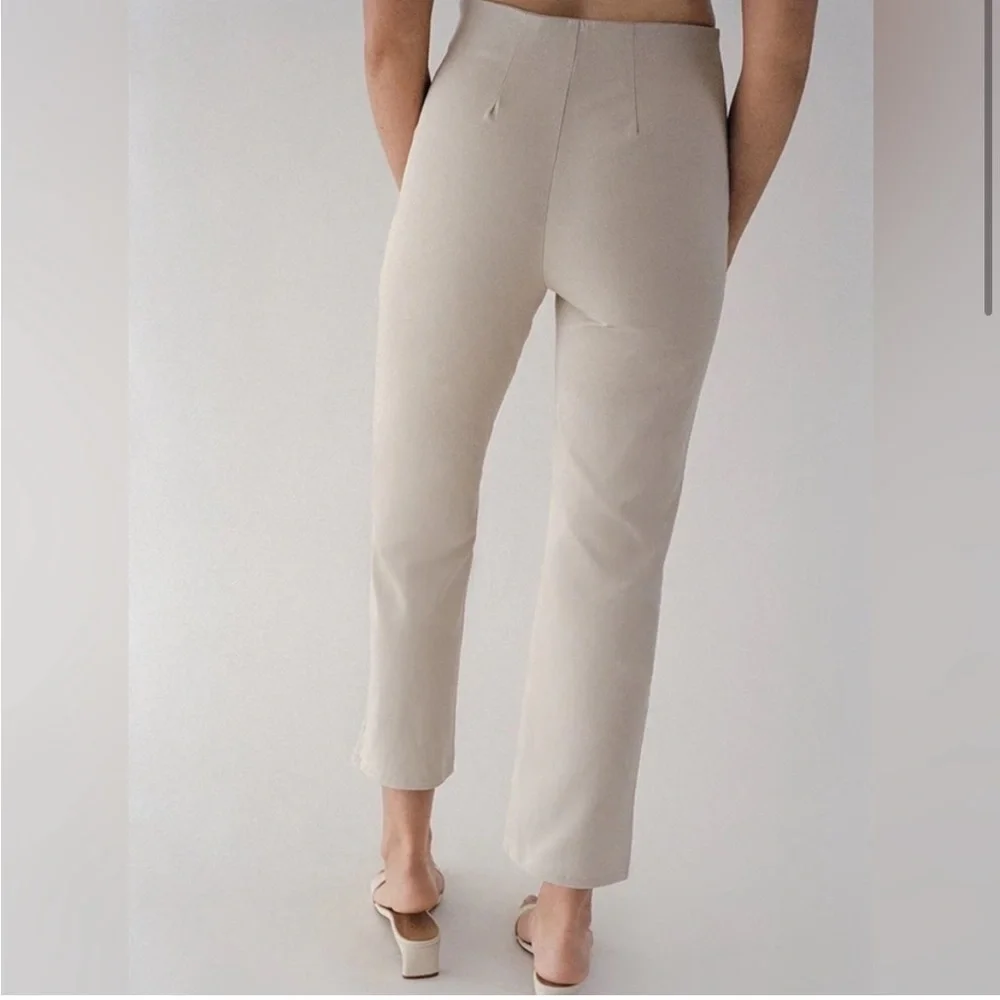 Norte Organic Cotton Cream Pantin Straight leg Pants & Ares Crop Top Coord Set